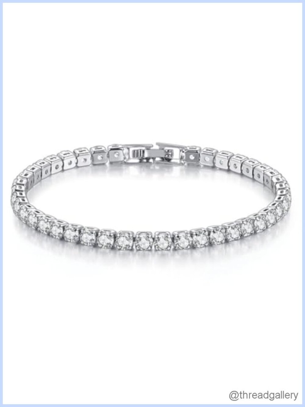 White Tennis Bracelet Zirconia Stainless Steel